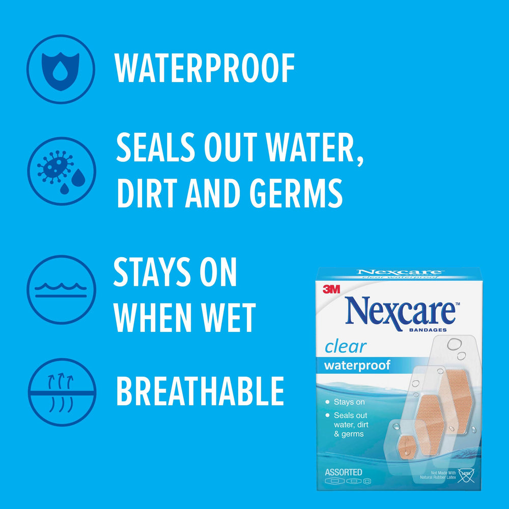 Nexcare 360 seal close-up, blocks water and dirt for reliable protection