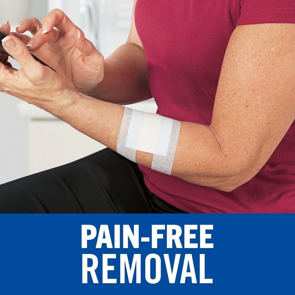 Nexcare Sensitive Skin Low Trauma Tape being applied on skin for secure dressing changes