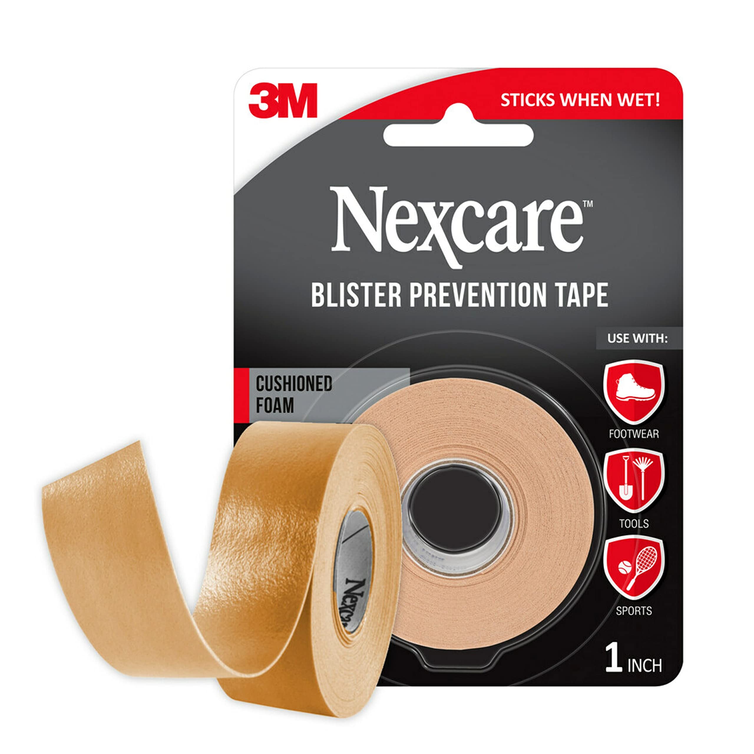 Nexcare waterproof sweat-resistant tape stays secure during workouts