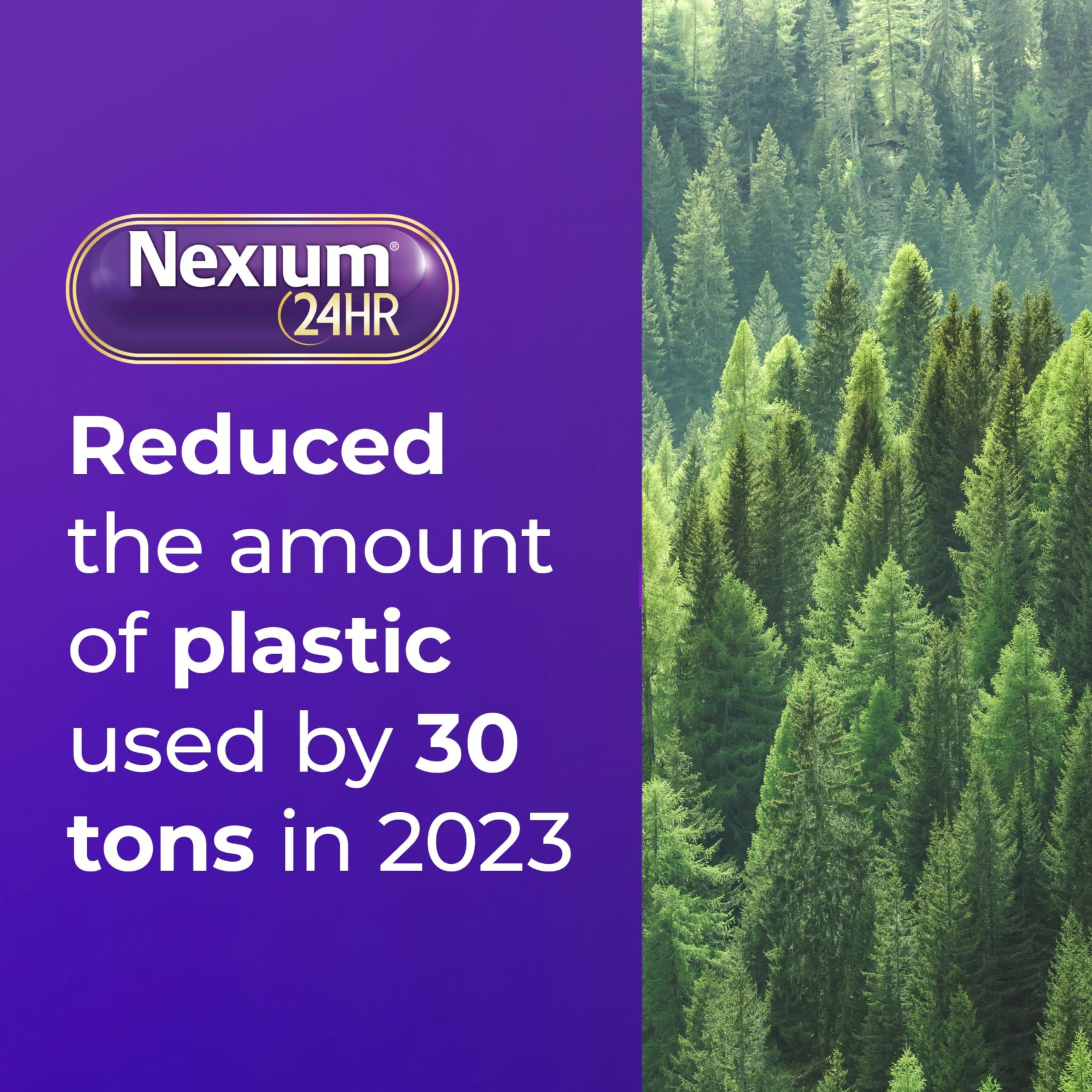 Nexium 24HR label close-up, trusted heartburn protection.