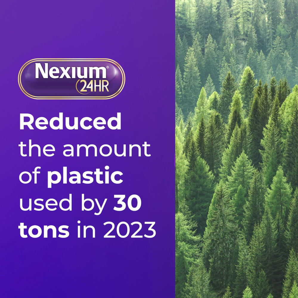 Nexium ClearMinis daily-use visual suggesting once-daily dosing
