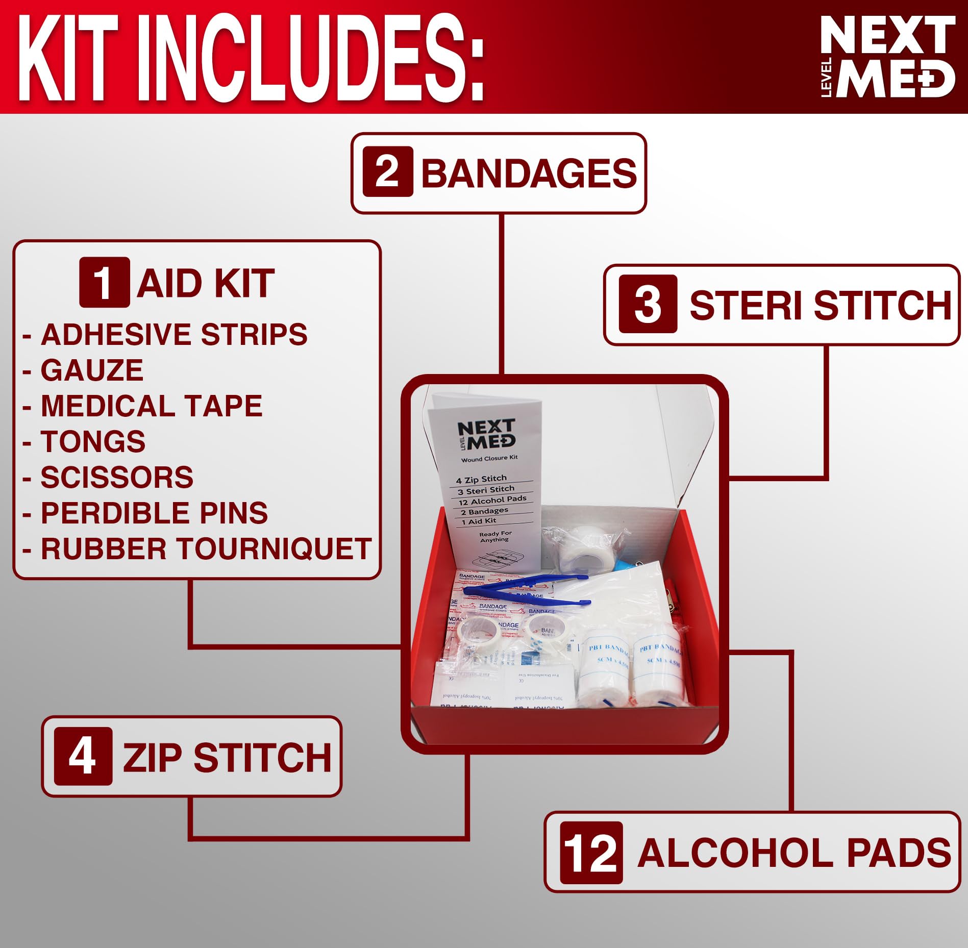 Next Level Med Alcohol pads 3x3cm for quick prep