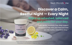 Sleepy-Biome capsules close-up supporting gut–brain balance at night