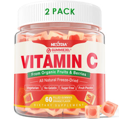Nextdia 2-pack Organic Vitamin C Gummies bottle for easy daily immune support.