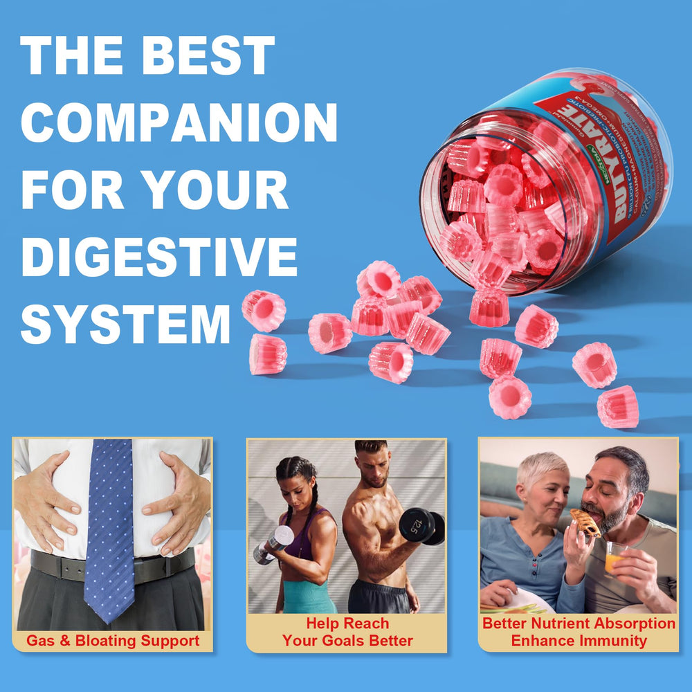 Nextdia 9B CFU probiotics with prebiotic fiber gummies signaling balanced microbiota