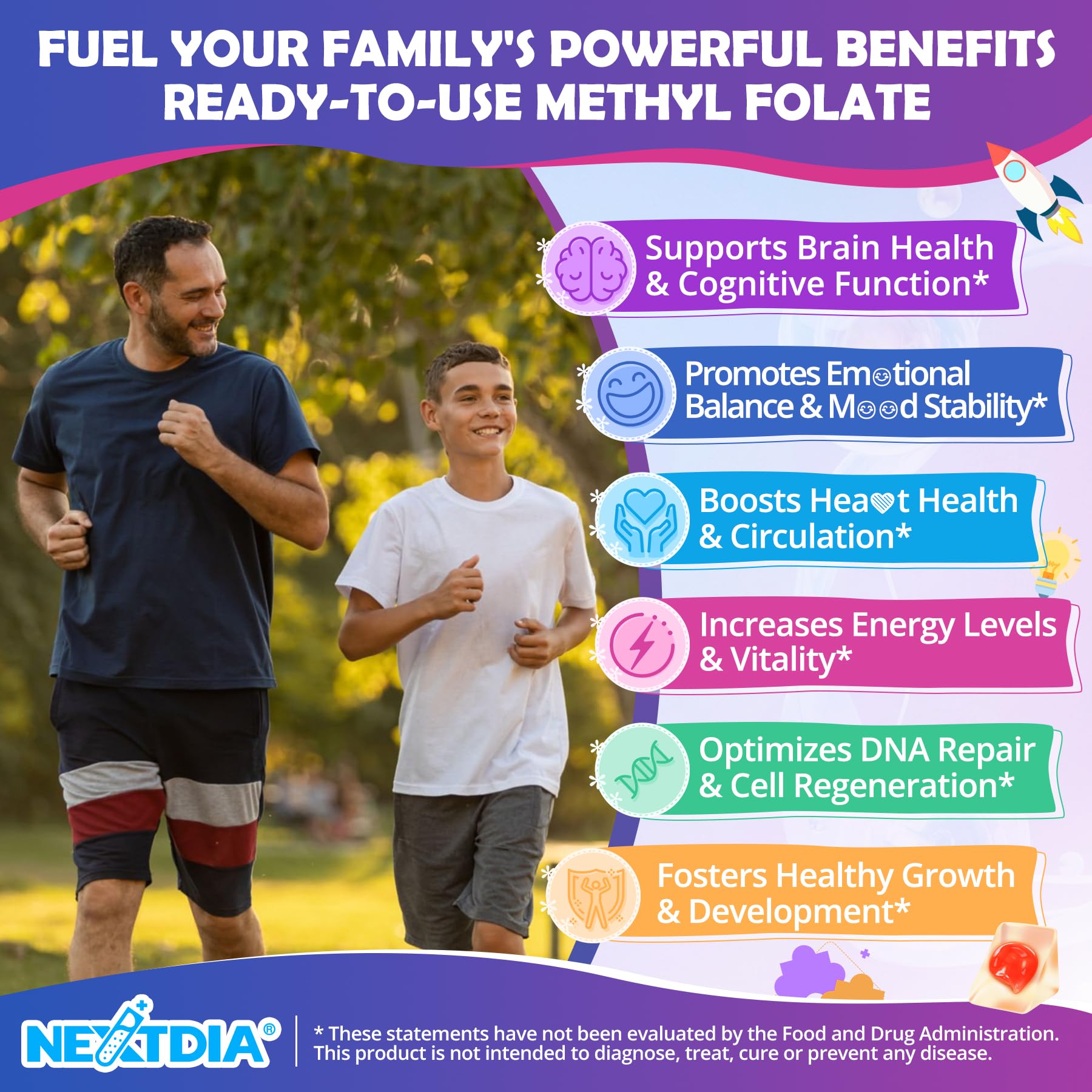 Nextdia B6 and B12 gummies on display suggest methylated vitamin synergy.