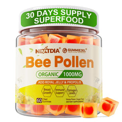 Nextdia Bee Pollen Organic 1000mg bottle pour supports daily energy.