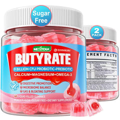 Nextdia butyrate gummies with liquid-filled outer layer showing stable potency for daily use