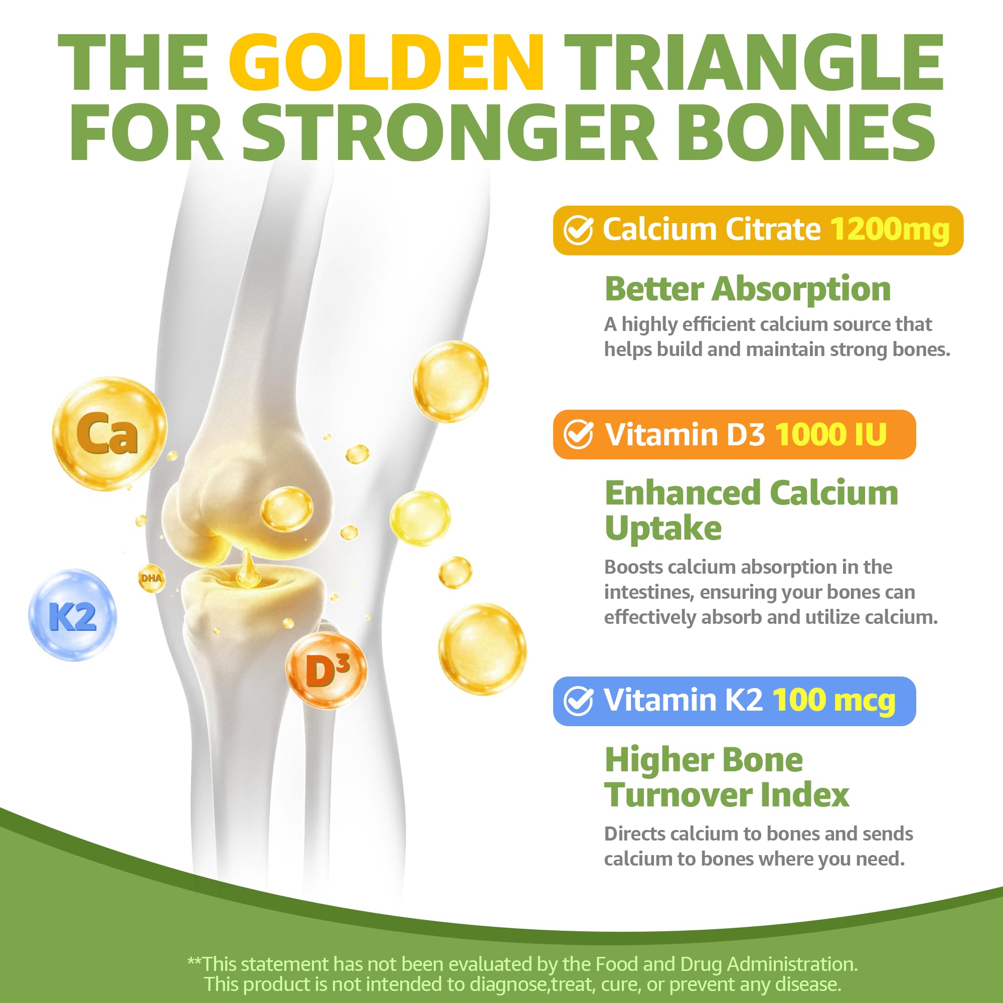 Nextdia Calcium Citrate Gummies nutrition label highlights 1200mg calcium per serving.
