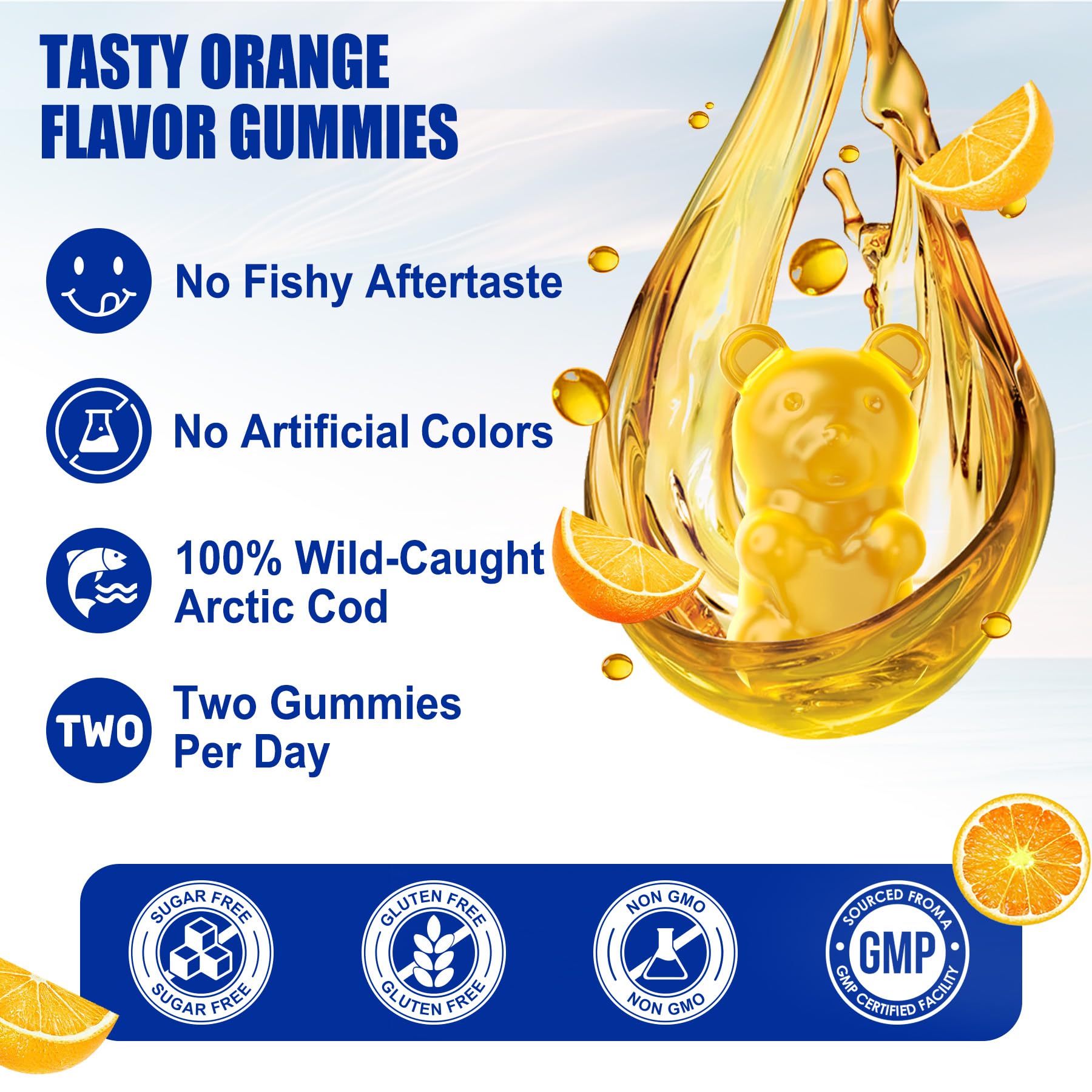 Nextdia Cod Liver Oil Gummies sugar-free label, clean nutrition for sugar-conscious schedules.