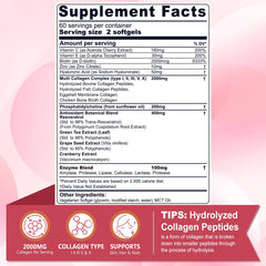 Nextdia collagen peptides softgel capsules close-up highlighting 2000mg per serving for better absorption.