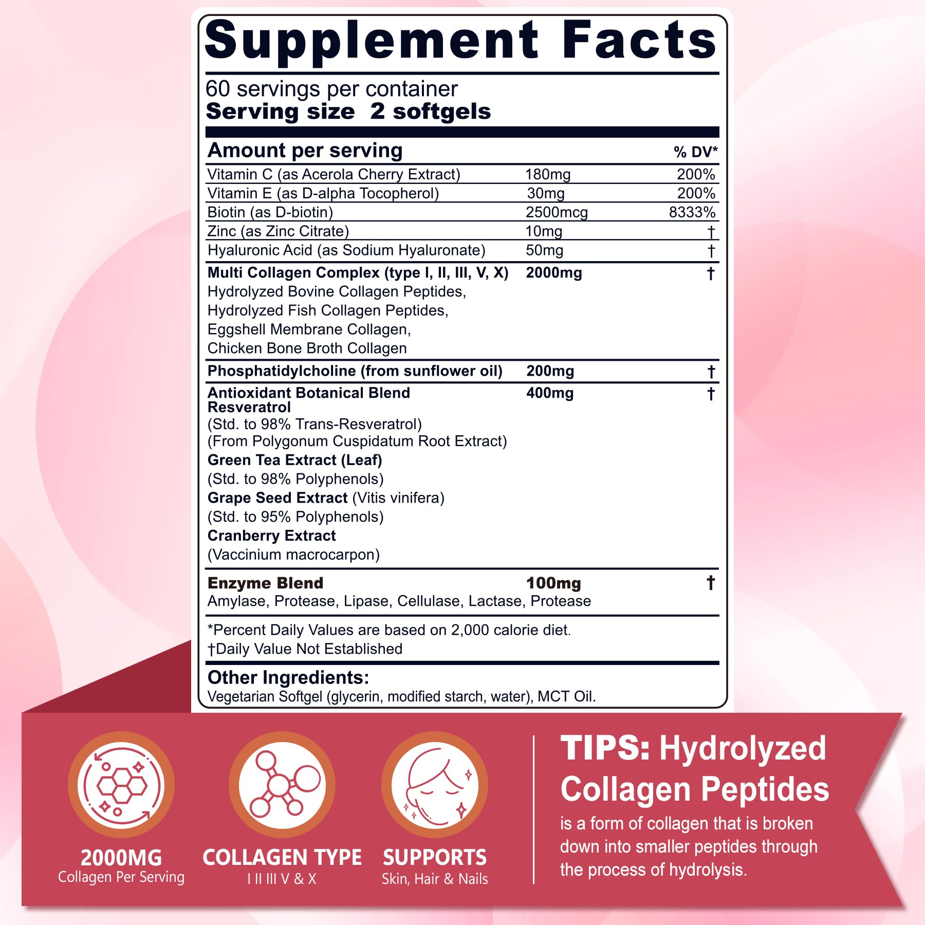 Nextdia collagen softgels close-up highlighting small, easy-to-swallow capsules for daily use