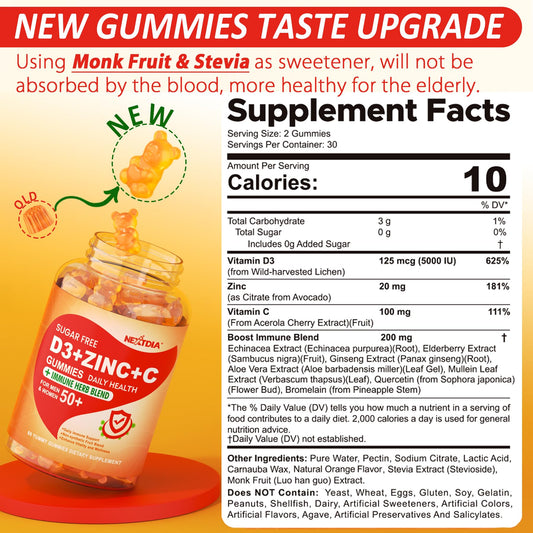 Nextdia immune gummies pack on shelf showcasing 9-in-1 formula.