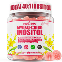 Nextdia Inositol Gummies bottle: convenient daily option for hormonal balance.
