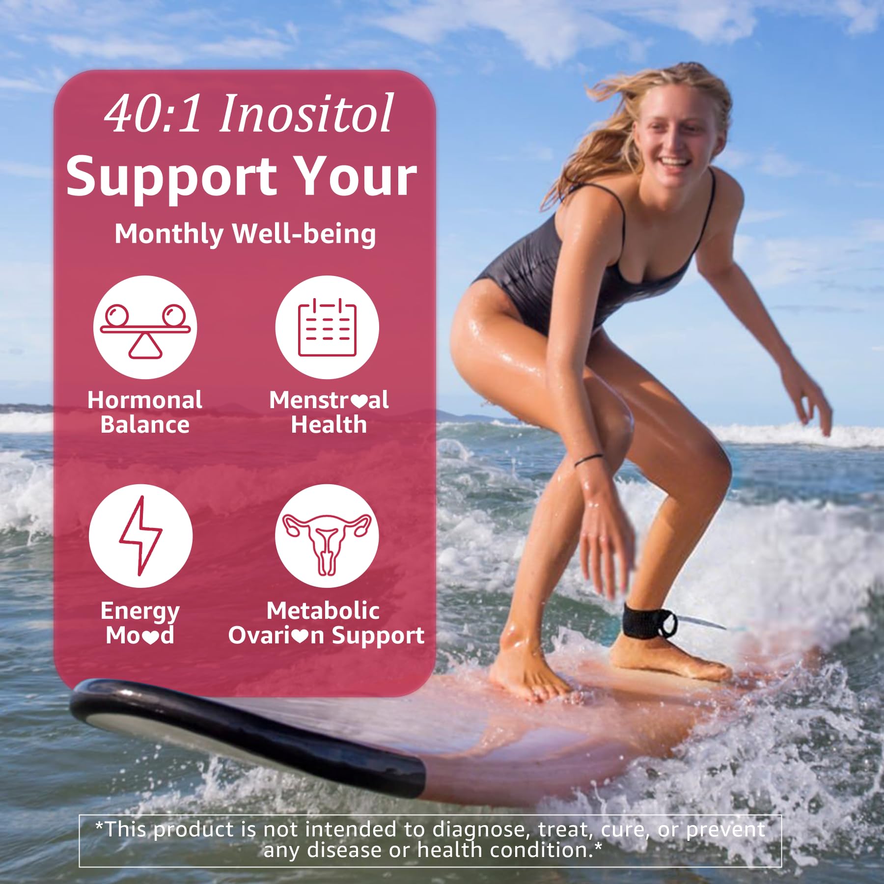 Nextdia Inositol Gummies ingredients panel showing methylated B vitamins and zinc.