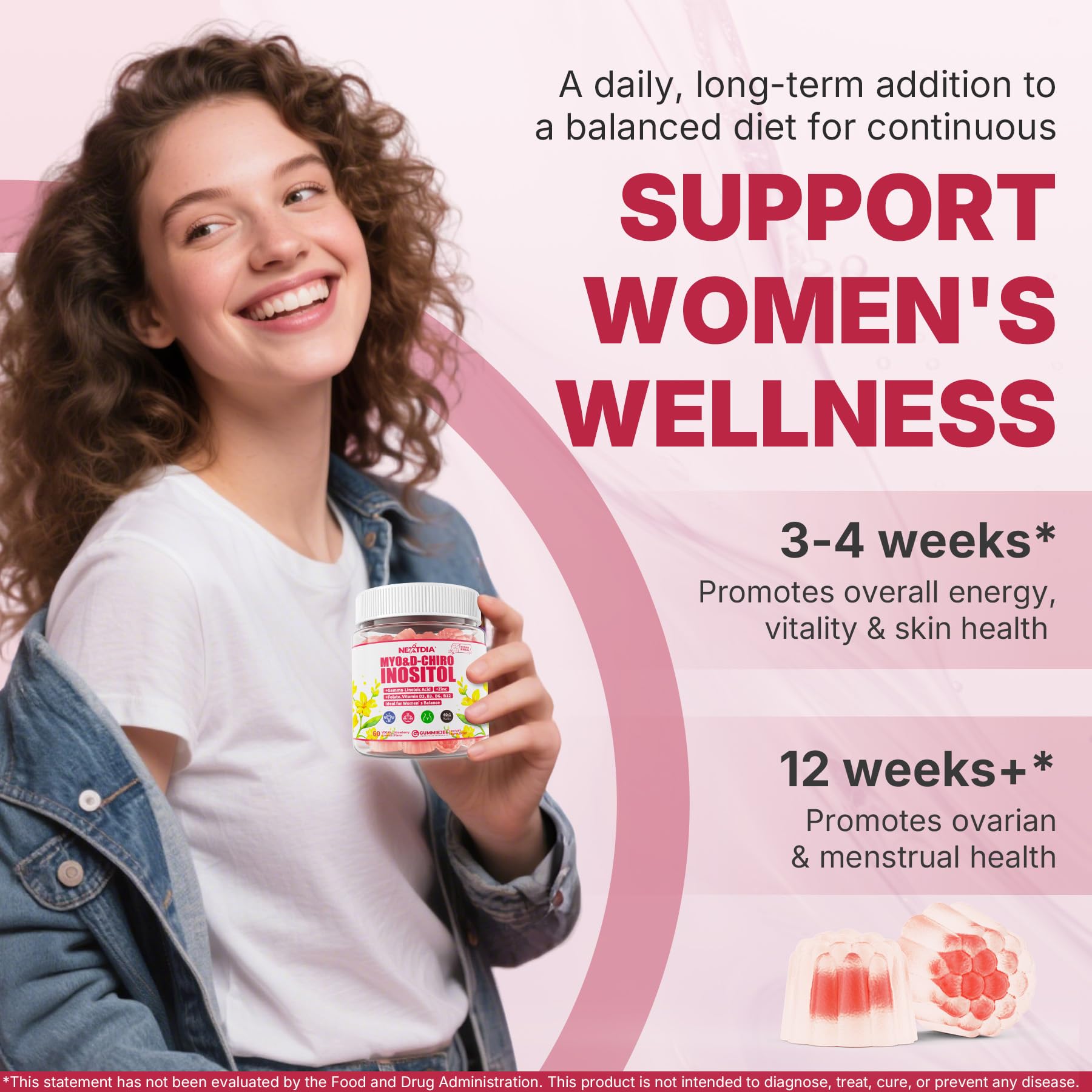 Nextdia packaging shows vitamin D3, B12, and zinc benefits.