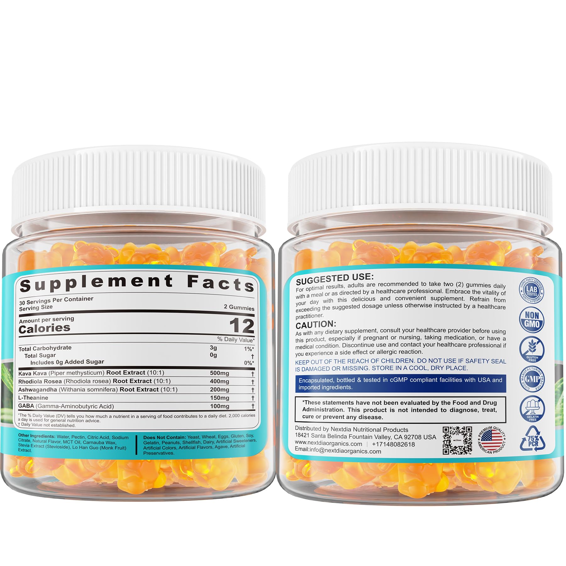 Nextdia Kava Kava Gummies on-the-go snack for balanced mood