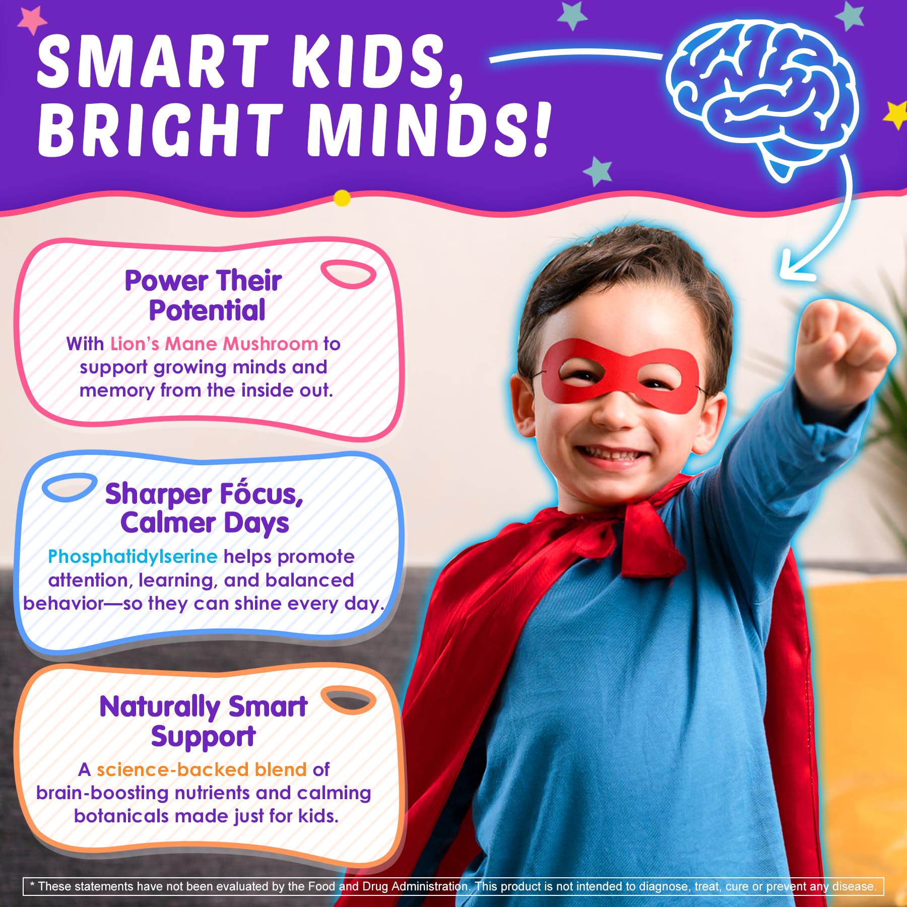 Nextdia Kids Brain Gummies supergreens-blend adds veggie power for nutrition