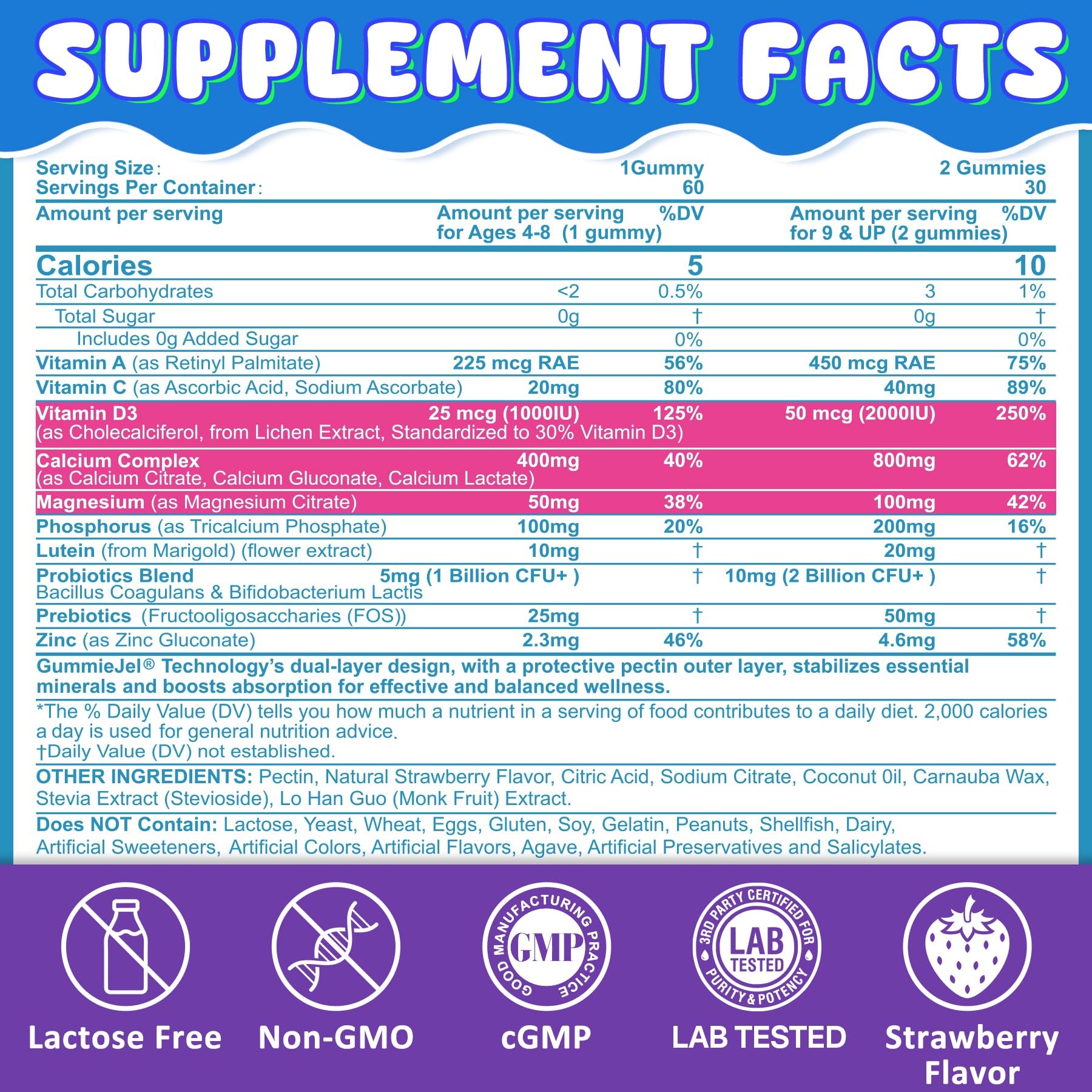 Nextdia Kids Calcium Gummies strawberry flavor for tasty daily bone support