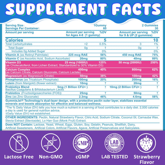 Nextdia Kids Calcium Gummies strawberry flavor for tasty daily bone support