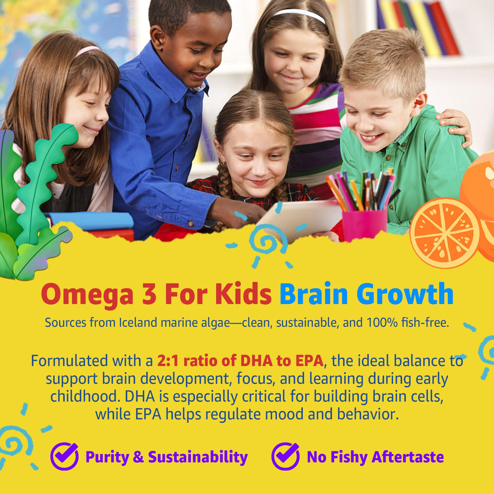 Nextdia Omega-3 from algae with natural orange flavor.