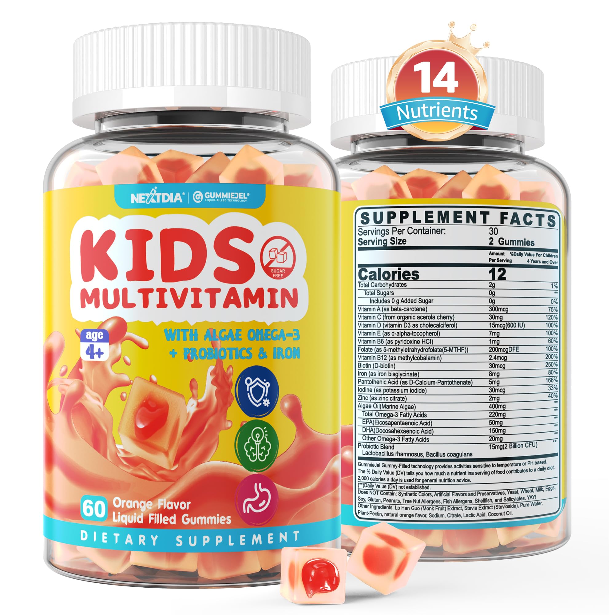 Nextdia Kids Multivitamin Gummies bottle for daily wellness.