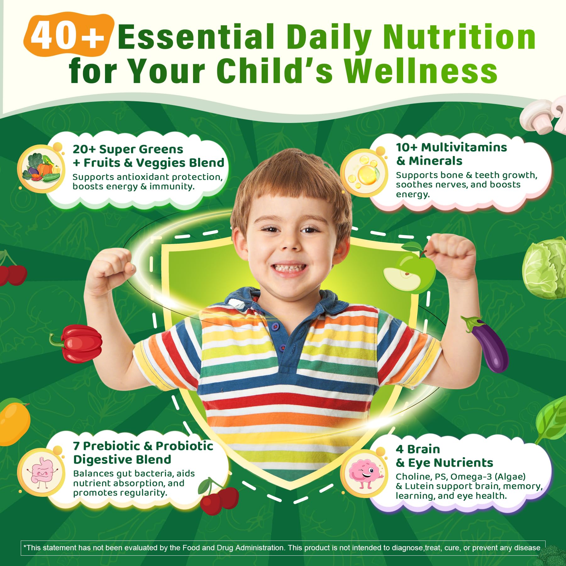 Nextdia Kids Multivitamin Gummies probiotics bottle emphasizes digestive support and resilience.