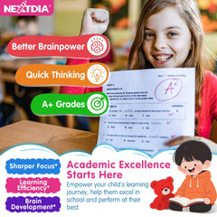Nextdia kids studying scene with gummies during homework time