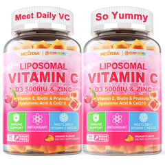 Nextdia liposomal vitamin C gummies bottle with sugar-free orange flavor