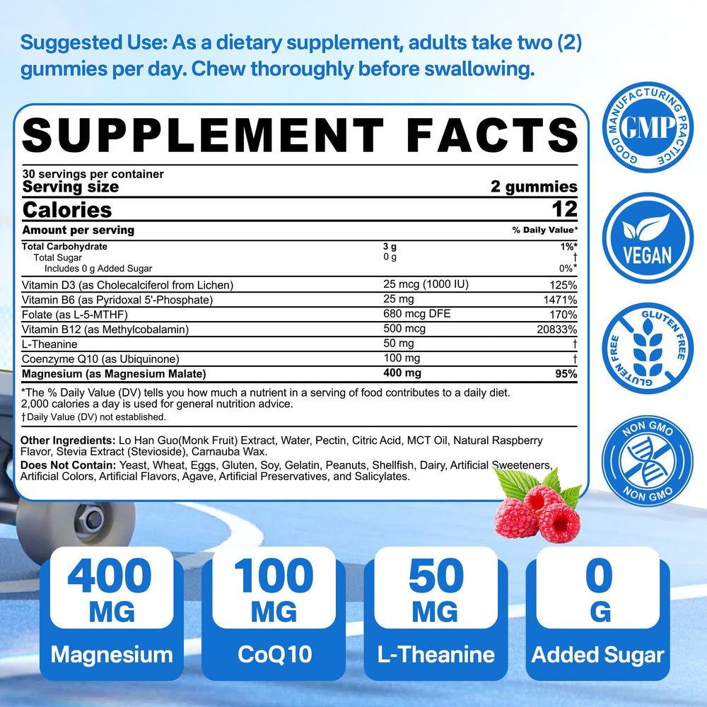 Nextdia Magnesium Malate Gummies serving shot on plate for convenient daily use