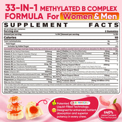 Nextdia Methylated B Complex gummies closeup label highlights active B vitamins.