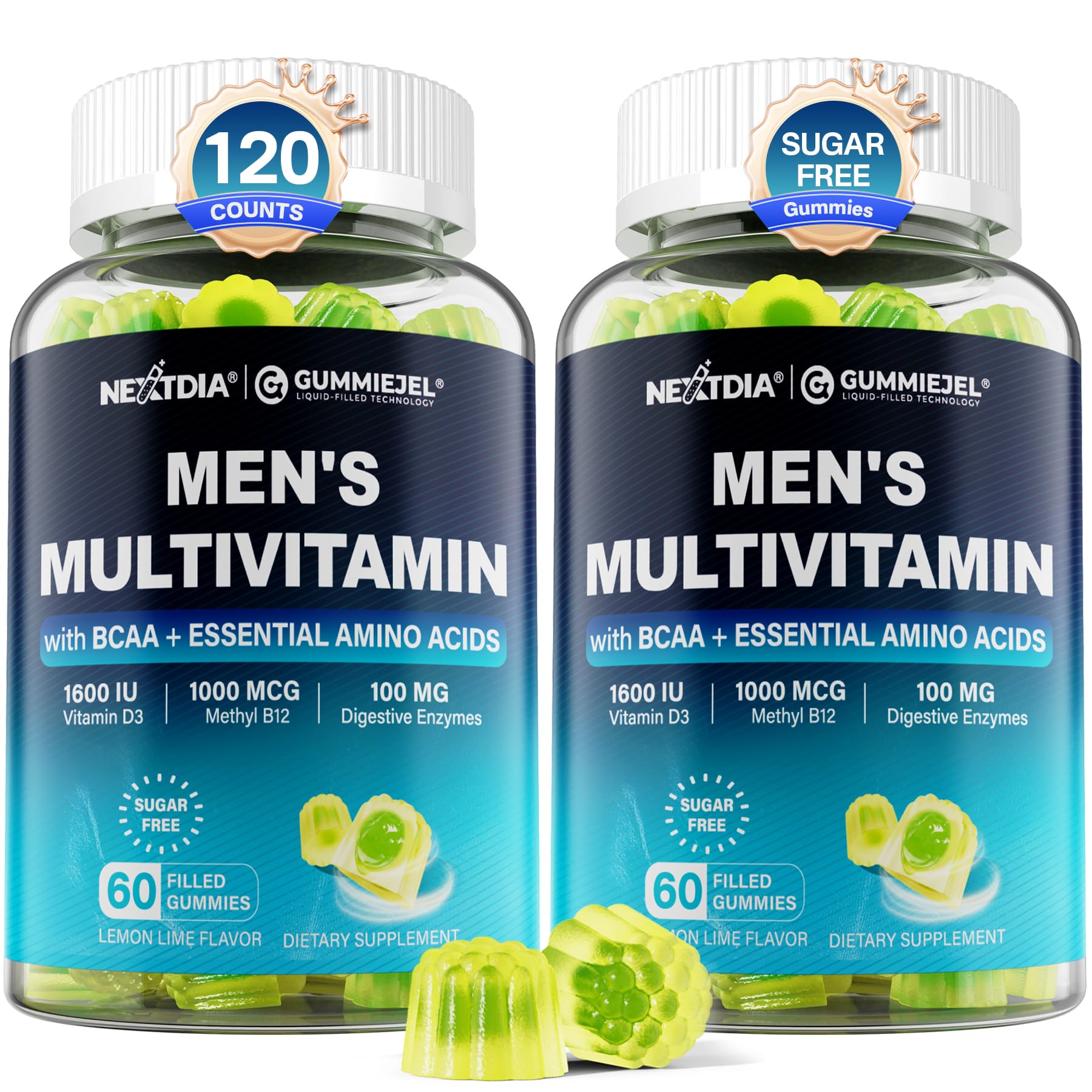 Nextdia methylated multivitamin gummies bottle promoting daily energy support