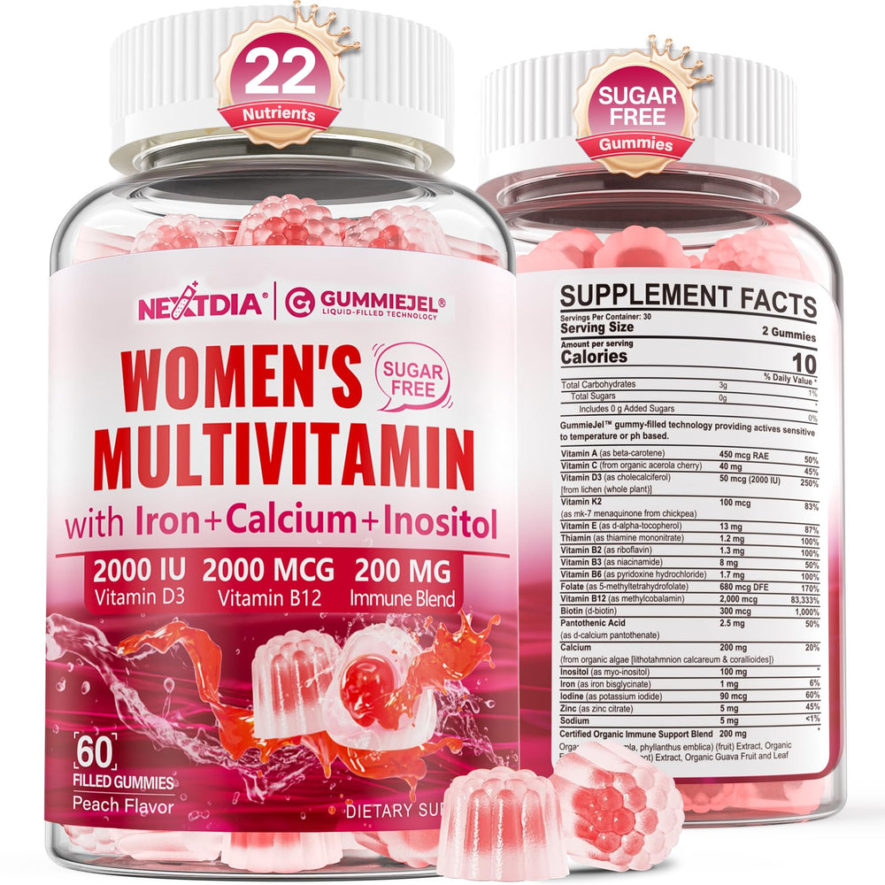 Nextdia methylated women multivitamin gummies bottle for daily wellness