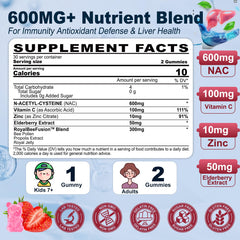 Nextdia NAC Gummies bottle closeup highlights NAC and Vitamin C blend for antioxidant-friendly support.