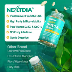 Plant-based omega-3 softgels ready for daily use