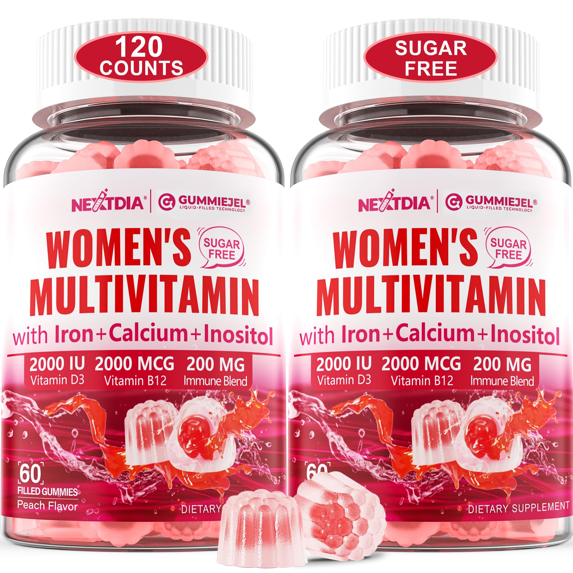 Nextdia sugar-free methylated multivitamin women gummies bottle for daily wellness.