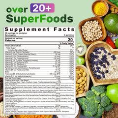 Nextdia Super Greens bottle side shows vitamins and minerals