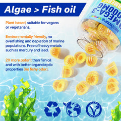 Nextdia Vegan Omega-3 Gummies sugar-free icon highlights guilt-free daily use