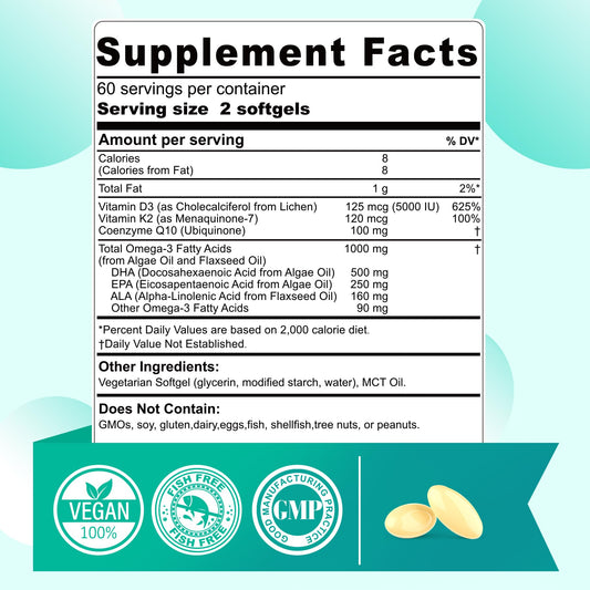 Nextdia vegan omega3 EPA DHA ALA softgels close-up promoting sustainable plant-based benefits.