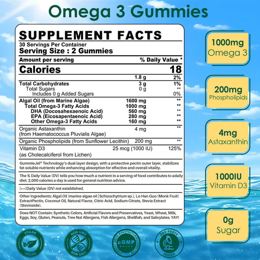 Nextdia omega-3 gummies with liquid center preserved nutrients for potency and freshness.
