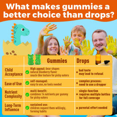 Nextdia Zeolite Detox Gummies closeup, chewy texture for kids and adults
