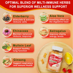 Nextdia zinc and ginseng energy-support gummies close-up.
