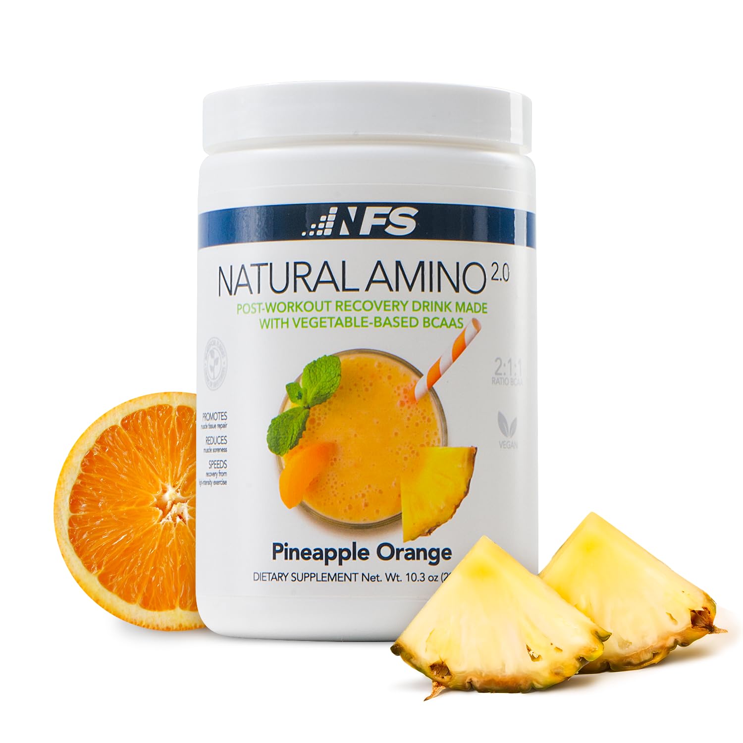 NF Sports Natural Amino 2:1:1 BCAAs tub front showing clean label and design