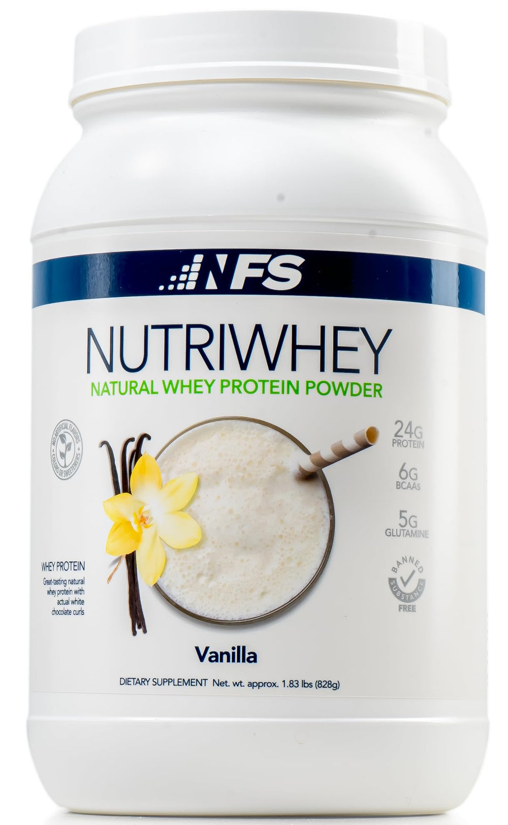 NF Sports Post Workout Nutri Whey vanilla bottle showing vanilla flavor for post-exercise protein support