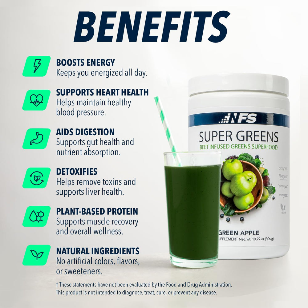 NF Sports Super Greens daily scoop being dispensed for convenient daily use