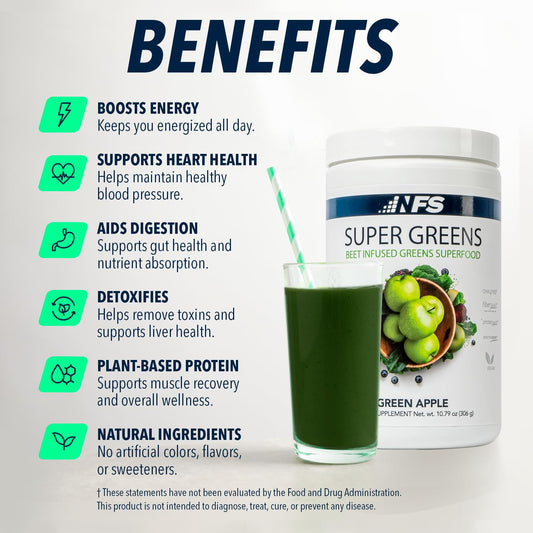 NF Sports Super Greens daily scoop being dispensed for convenient daily use