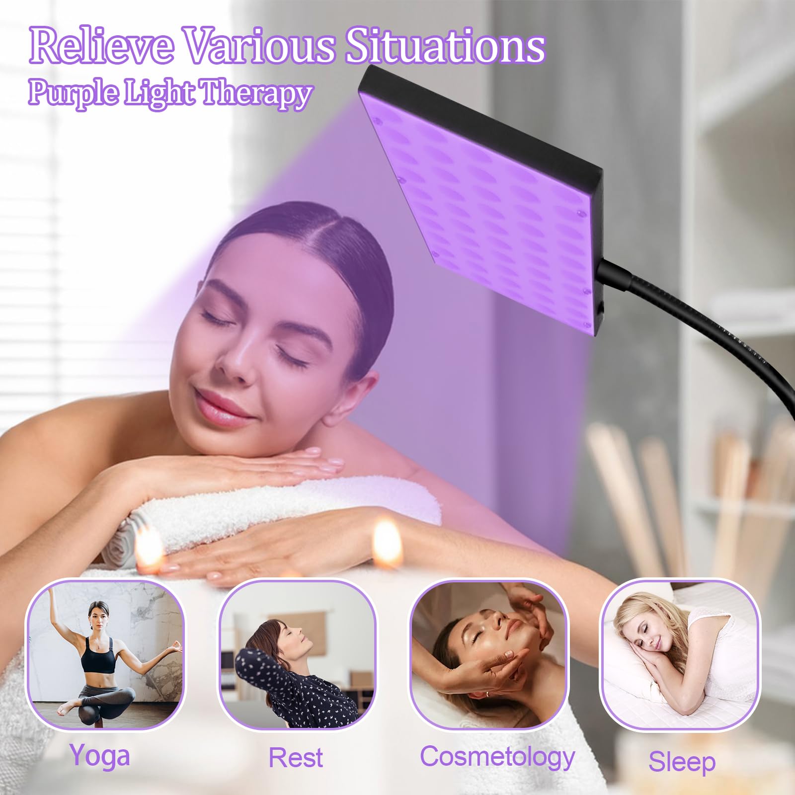 NFBMRSNC tanning lamp placed in a living room for convenient home use.