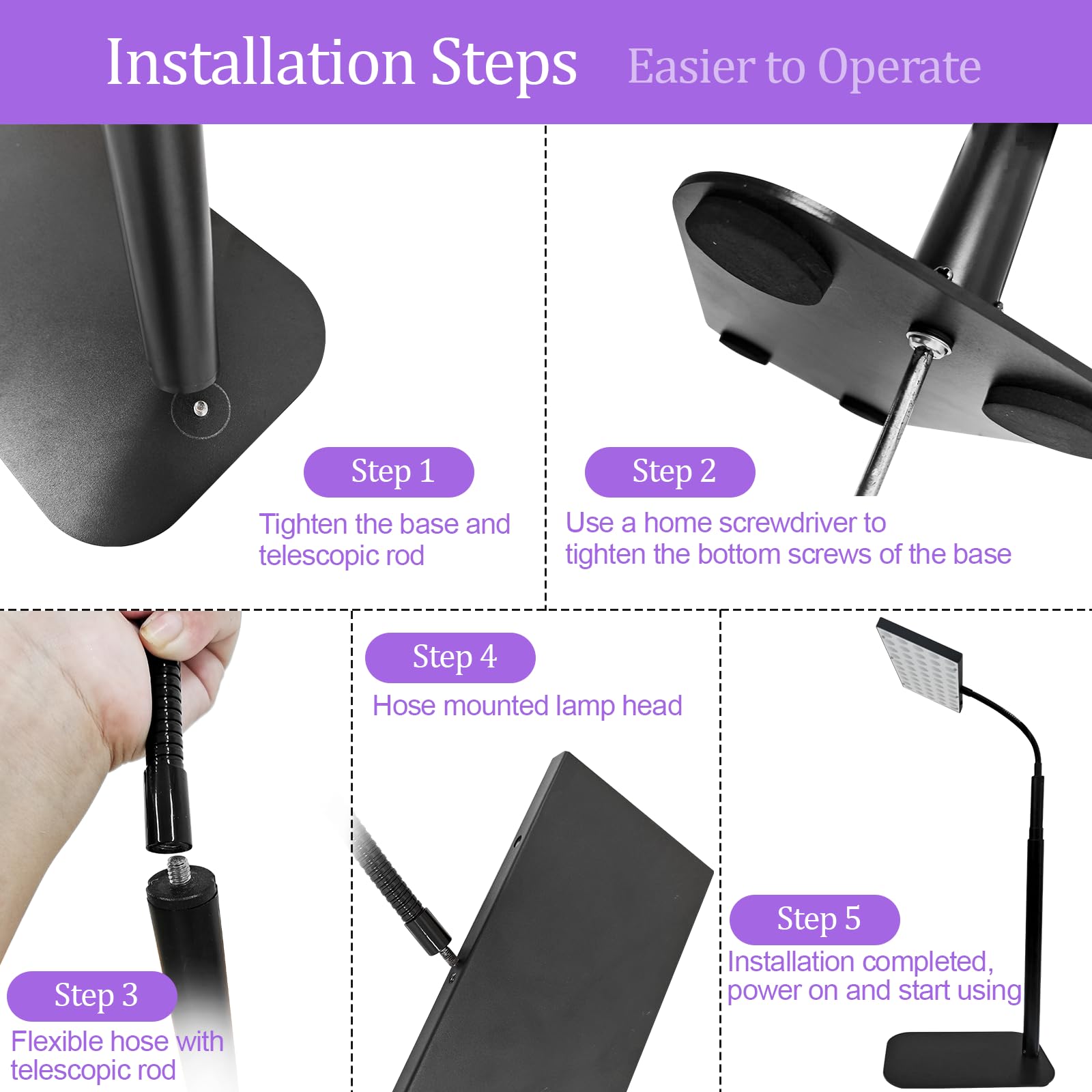 NFBMRSNC lamp demonstrating adjustable height and angle for personalized lighting.