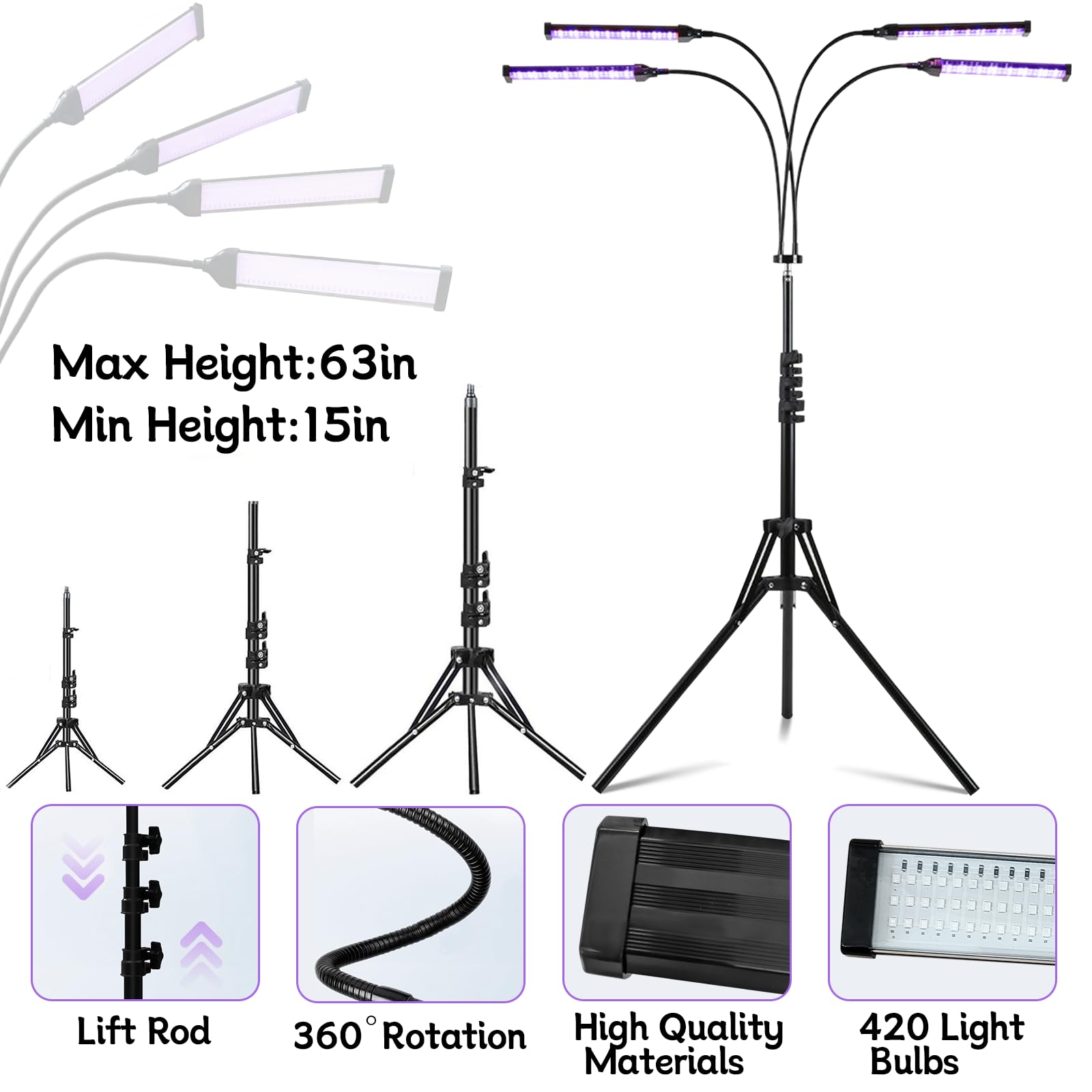 nfbmrsnc Thearpy Light adjustable stand supports personalized height and angle.