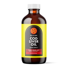 NGL Pure Cod Liver Oil bottle highlighting wild Icelandic source and 1100 mg omega-3 per serving